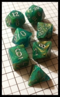 Dice : Dice - Dice Sets - Chessex Lustrous Green Silver CHX27495